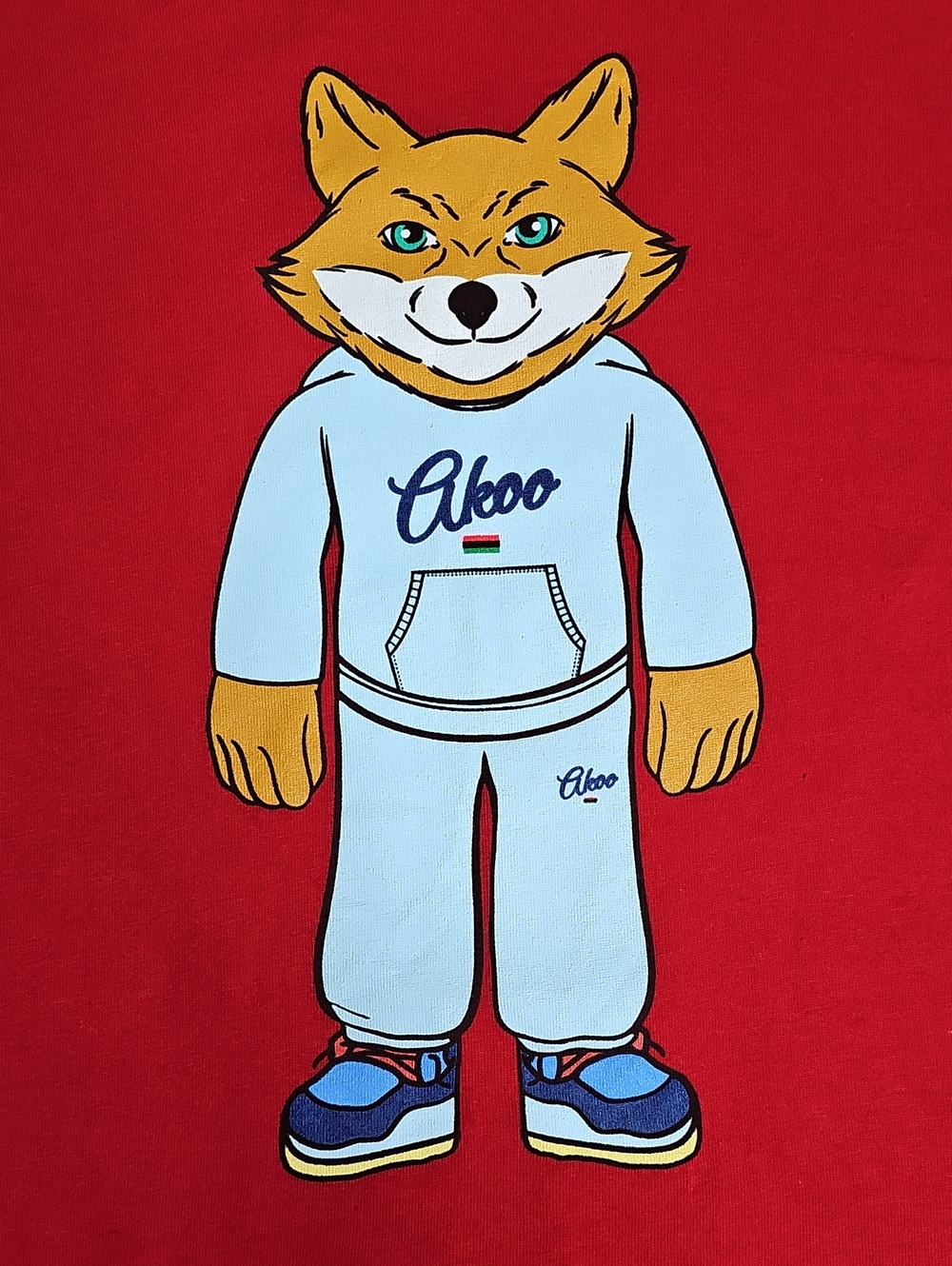 Akoo Front Graphic Shortsleeve Red Roundneck T-Shirt. Men's Size: XXL.